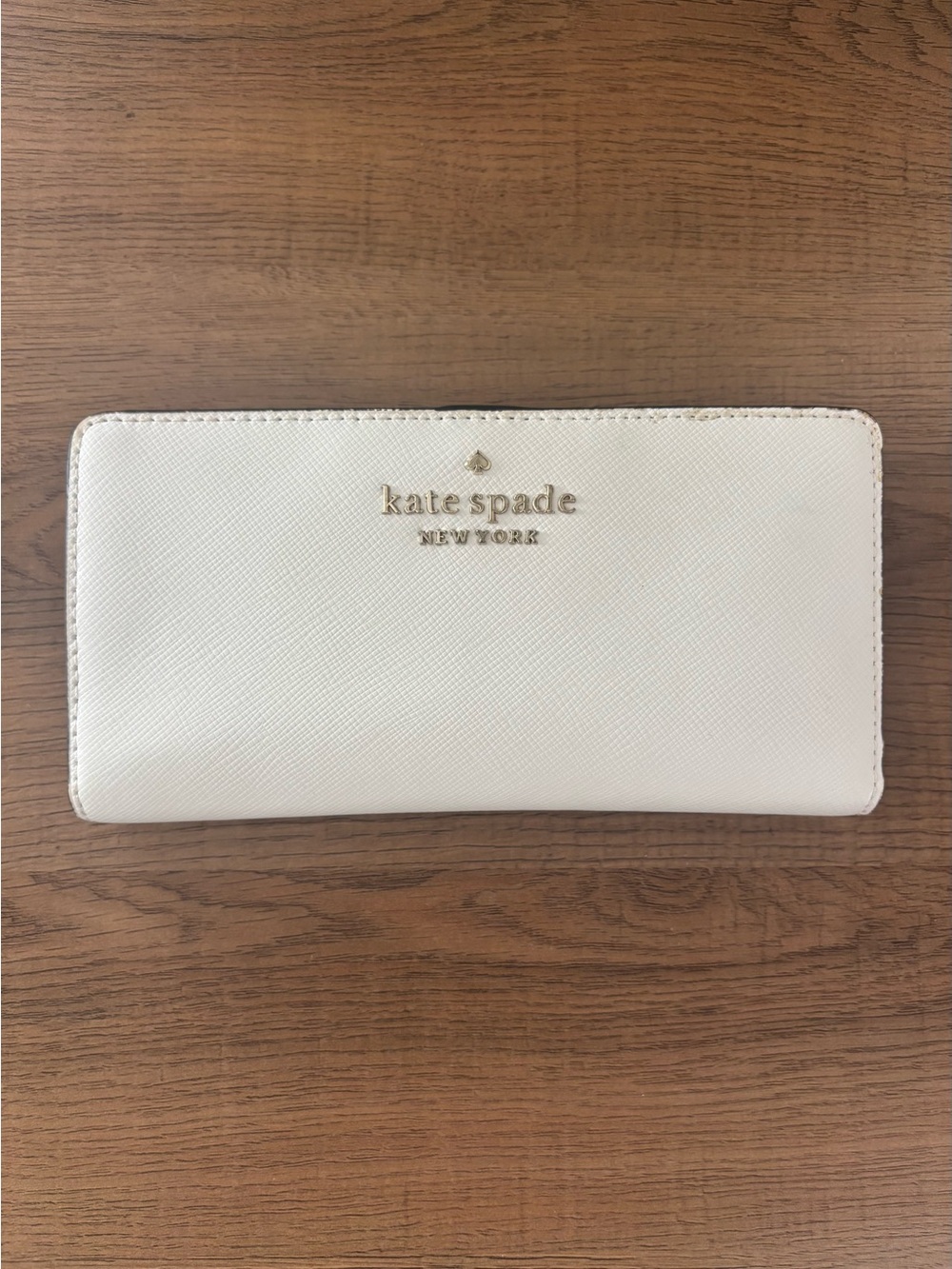 Kate Spade Saffiano Stacy Logo Large Slim Bifold Wallet